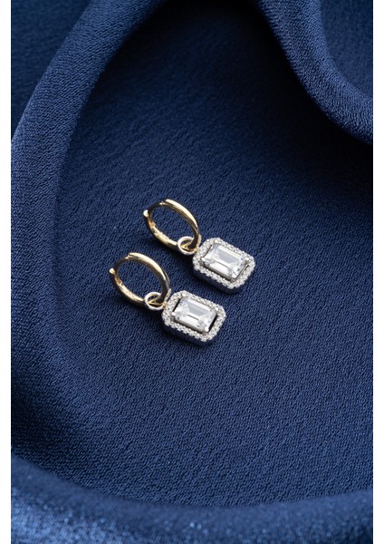 925 Ayar Gümüş Baget Taşlı Küpe fiyatları