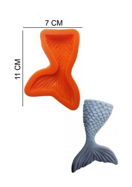Şeker Hamur Kalıbı Silikon Balık Kuyruğu 7*11 cm