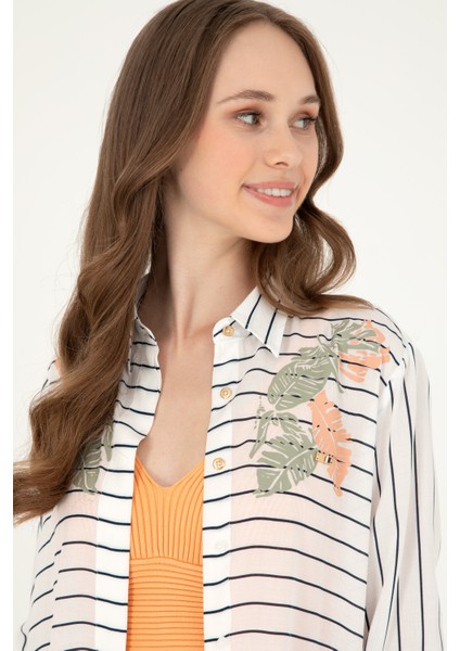 Kadın Lacivert Gömlek Desenli 50289484-VR033 fiyatları