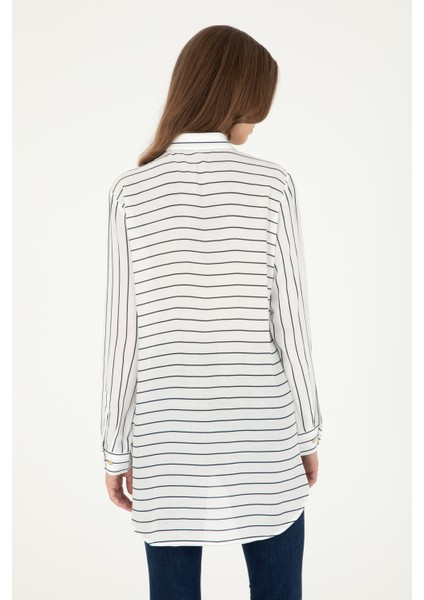 Kadın Lacivert Gömlek Desenli 50289484-VR033 indirimleri