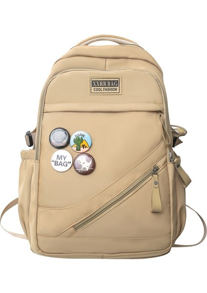 Moda Retro Okul Çantası Kadın Sırt Çantası Erkek Su Geçirmez ve Kirlenmeye Dayanıklı Büyük Kapasiteli Seyahat Sırt Çantası (Yurt Dışından)