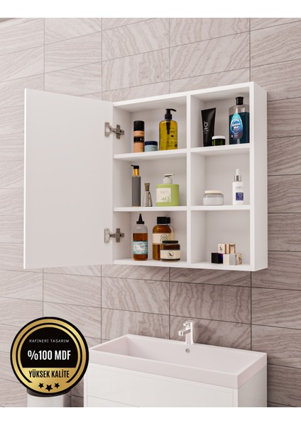 Rafineri Tek Kapaklı Aynalı Banyo Dolabı Mdf modelleri