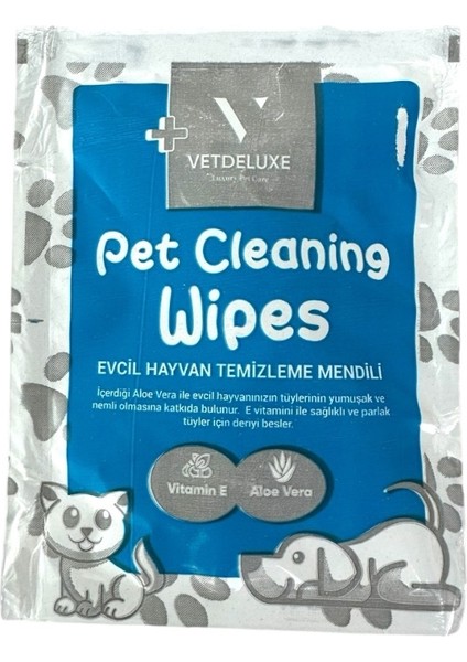Pet Wipes E Vitamini Aloe Vera Li Evcil Hayvan Temizleme Havlusu 21 X 21 Cm