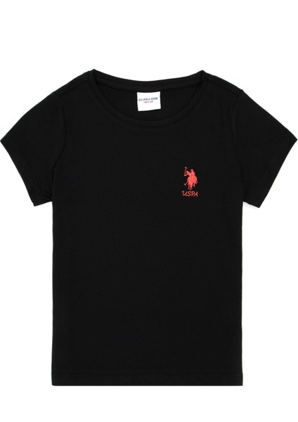 U.S. Polo Assn. Kız Çocuk Siyah Tişört Basic 50295661-Vr046