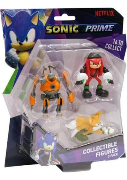 Sonic Prime 3 Lü Figür Blister Set - Eggforcer + Tails + Renegade Hain Knucks 6.5 cm - SON2020