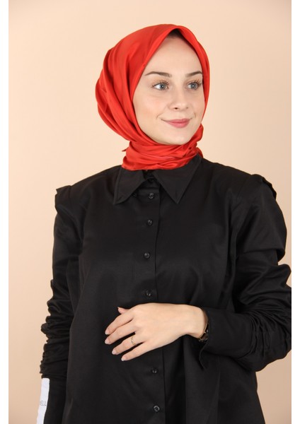 Kırmızı Levidor Düz Twill Ipek Eşarp