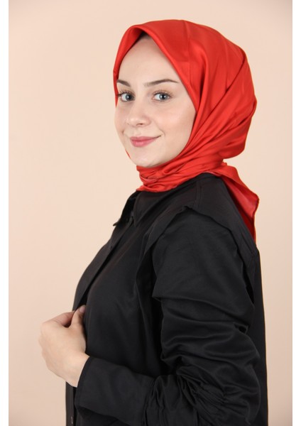 Kırmızı Levidor Düz Twill Ipek Eşarp