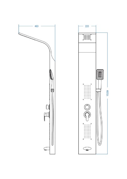 Panel Duş Paslanmaz Siyah fiyatları
