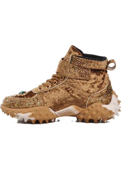 24k351 Taşlı Işlemeli Camel Kadın Bot modelleri