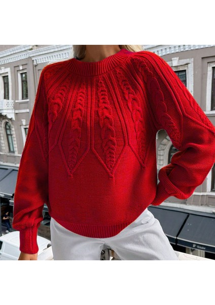 Saç Örgülü Bisiklet Yaka Italyan Kol Triko Kazak modelleri