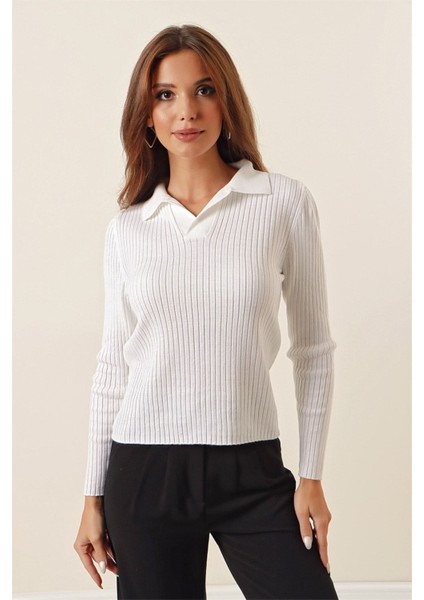 Polo Yaka Fitilli Kazak