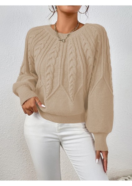 Saç Örgülü Bisiklet Yaka Italyan Kol Triko Taş Kazak modelleri