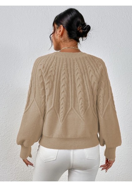 Saç Örgülü Bisiklet Yaka Italyan Kol Triko Taş Kazak fırsatları