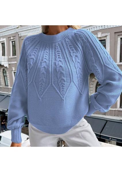 Saç Örgülü Bisiklet Yaka Italyan Kol Triko Kazak fırsatları