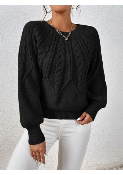 Saç Örgülü Bisiklet Yaka Italyan Kol Triko Siyah Kazak fiyatları