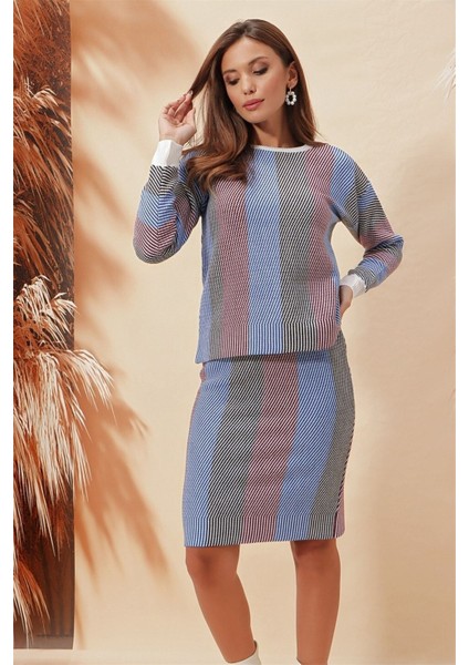 Kalem Etekli Bisiklet Yakalı Kazak Ikili Takım fiyatları