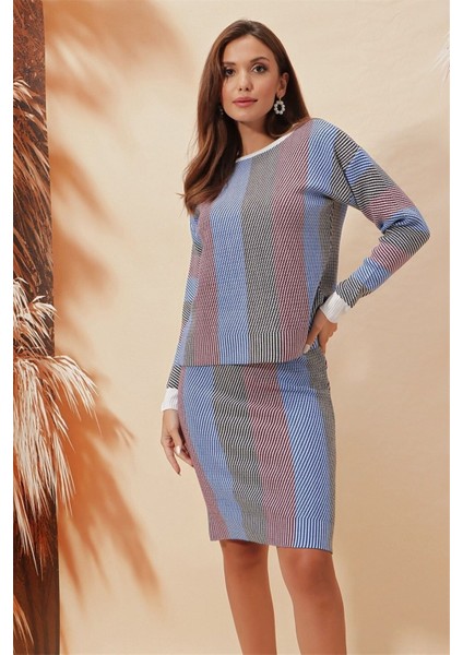 Kalem Etekli Bisiklet Yakalı Kazak Ikili Takım modelleri