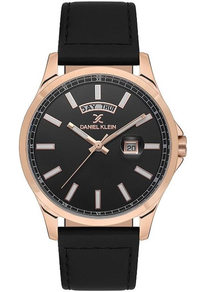 DK.1.13659-5 Deri Kordonlu Siyah Erkek Kol Saati