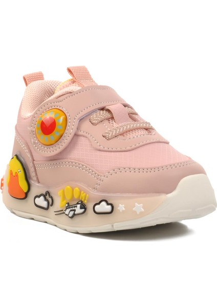 1739-B Pudra Unisex Cırtlı Çocuk Sneaker
