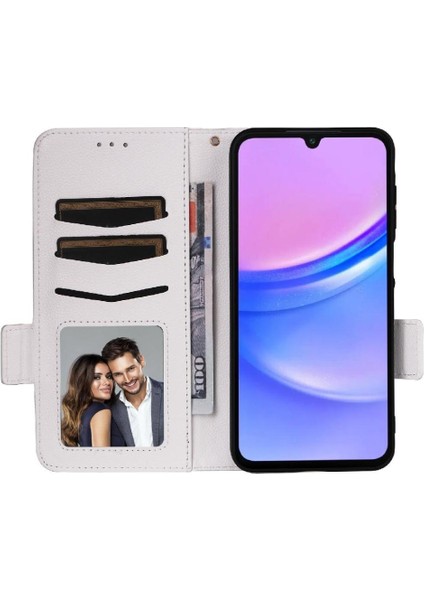 Samsung Galaxy A16 Için Flip Case Yan Toka Manyetik Cüzdan Kart Yuvaları Pu (Yurt Dışından)