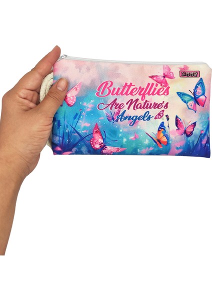 Kelebek Desenli Kalem Kutusu Yıkanabilir Bez Kalemlik modelleri