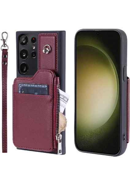 Samsung Galaxy S22 Ultra 5g Için Cüzdan Kılıf Flip Folio Kılıf 3 Büyük Kart (Yurt Dışından)