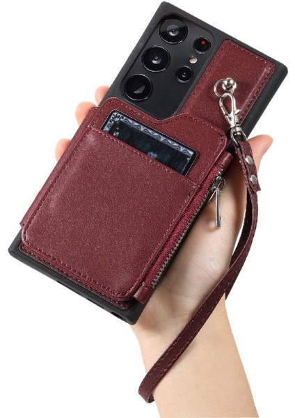 Samsung Galaxy S22 Ultra 5g Için Cüzdan Kılıf Flip Folio Kılıf 3 Büyük Kart (Yurt Dışından)