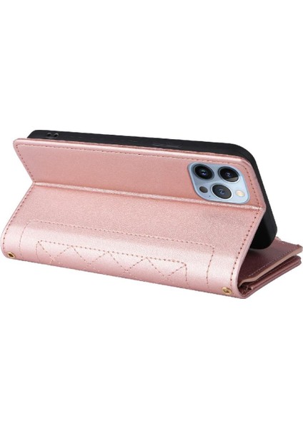 IPhone 13 Için Flip Case Pro Max Kayış Kart Yuvaları Cüzdan Darbeye (Yurt Dışından)