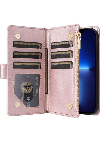 IPhone 13 Için Flip Case Pro Max Kayış Kart Yuvaları Cüzdan Darbeye (Yurt Dışından)