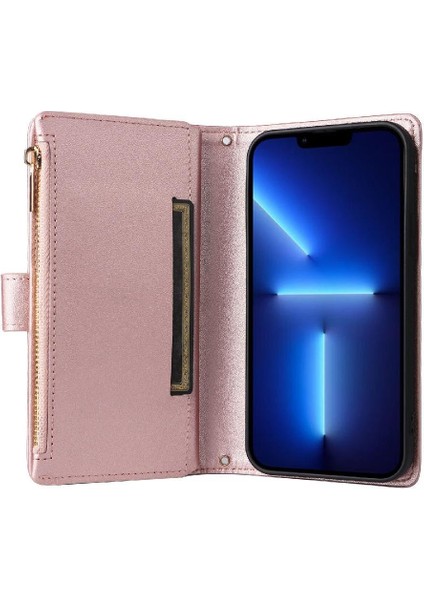 IPhone 13 Için Flip Case Pro Max Kayış Kart Yuvaları Cüzdan Darbeye (Yurt Dışından)