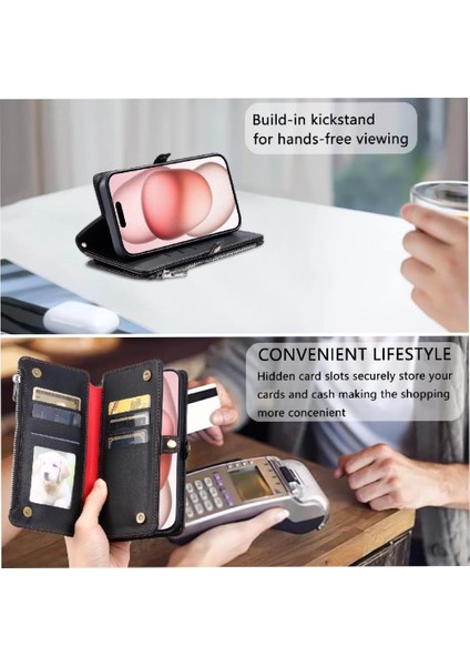 Lg Crossbody Için Crossbody DURUMDA/Q60 9 Kart Yuvaları Fermuar Faturaları Yuvası Uzun Kordon (Yurt Dışından)