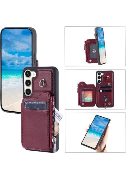 Cüzdan Kılıf Samsung Galaxy S23 Artı Flip Folio Kılıf Pu Deri Rfıd 3 (Yurt Dışından)
