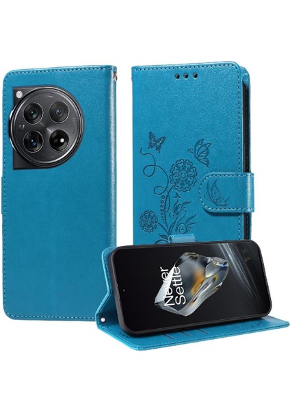 Oneplus 12 Deri Çiçek Flip Kart Yuvaları Için Flip Case (Yurt Dışından)