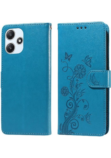 Xiaomi Redmi Için Flip Case 12 4g/5g Flip Deri Çiçek Cardyuvaları (Yurt Dışından)