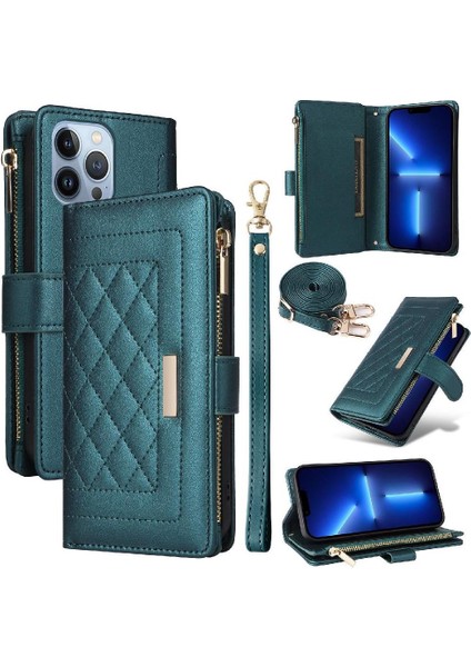 IPhone 13 Için Flip Case Pro Max Kayış Kart Yuvaları Cüzdan Darbeye (Yurt Dışından)