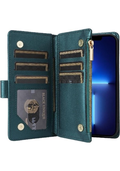 IPhone 13 Için Flip Case Pro Max Kayış Kart Yuvaları Cüzdan Darbeye (Yurt Dışından)