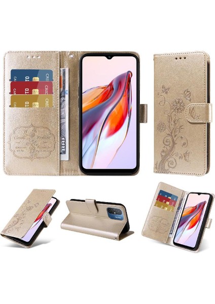 Xiaomi Redmi 11A Için Flip Case 4g Flip Deri Kart Yuvaları Çiçek (Yurt Dışından)