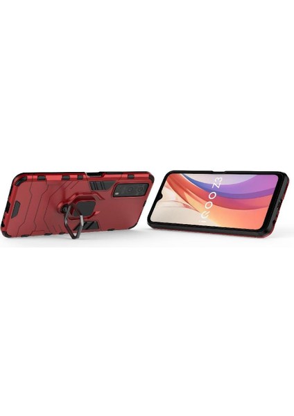 Vivo Y72 5g/vivo T1X Darbeye Dayanıklı Metal Için Halka Araç Montaj Kickstand Vaka (Yurt Dışından)