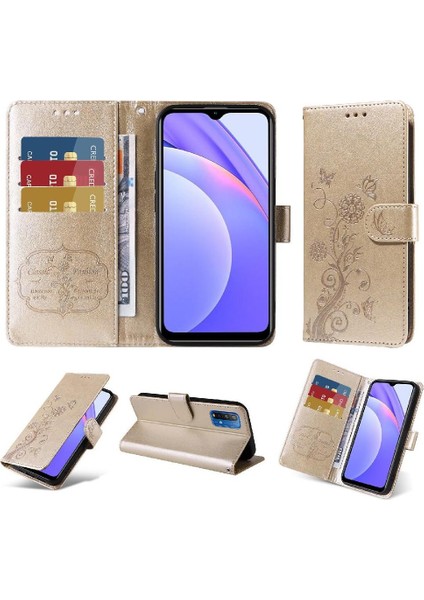 Xiaomi Redmi Not 9 Için Flip Case 4g Deri Kart Yuvaları Flip Çiçek (Yurt Dışından)