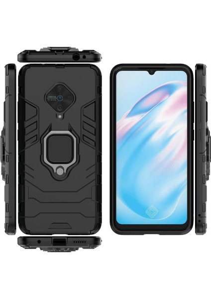 Vivo S1 Pro/vivo Y9S Darbeye Askeri Için Halka Araç Montaj Kickstand Durumda (Yurt Dışından)