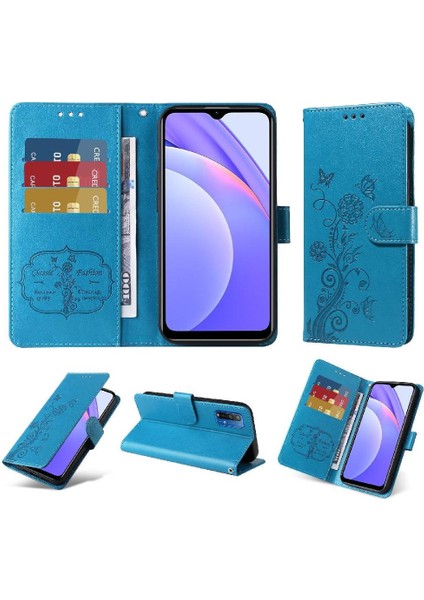 Xiaomi Redmi Not 9 Için Flip Case 4g Deri Kart Yuvaları Flip Çiçek (Yurt Dışından)