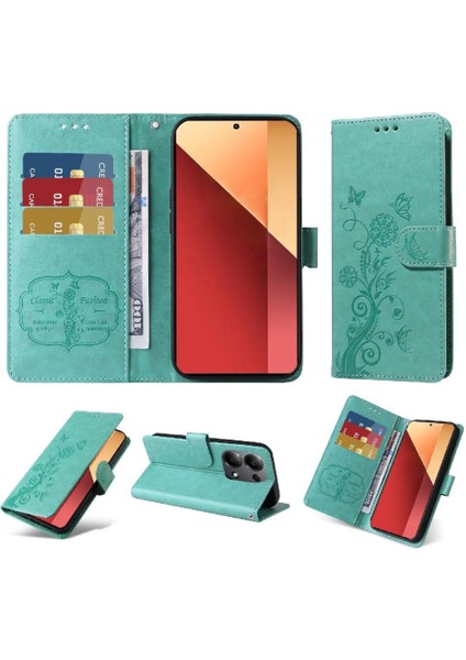 Xiaomi Redmi Not Için Flip Case 13 Pro 4g Çiçek Deri Cardyuvaları Çevirin (Yurt Dışından)
