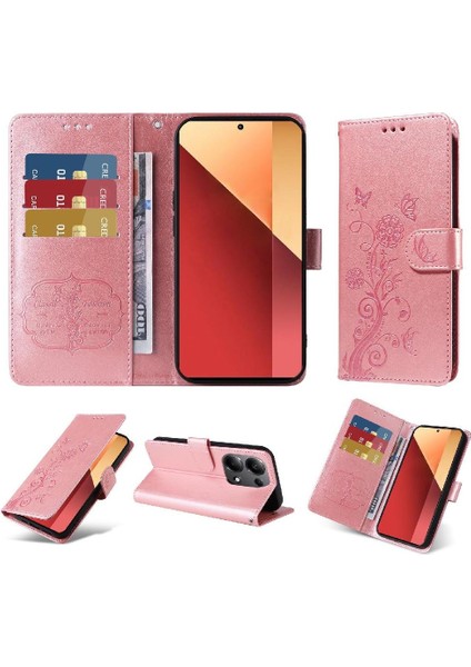 Xiaomi Redmi Not Için Flip Case 13 Pro 4g Çiçek Deri Cardyuvaları Çevirin (Yurt Dışından)