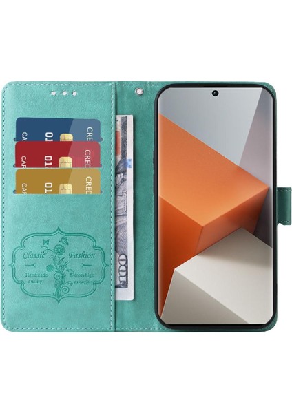 Xiaomi Redmi Not Için Flip Case 13 Pro Artı 5g Deri Kart Yuvaları Çevirin (Yurt Dışından)