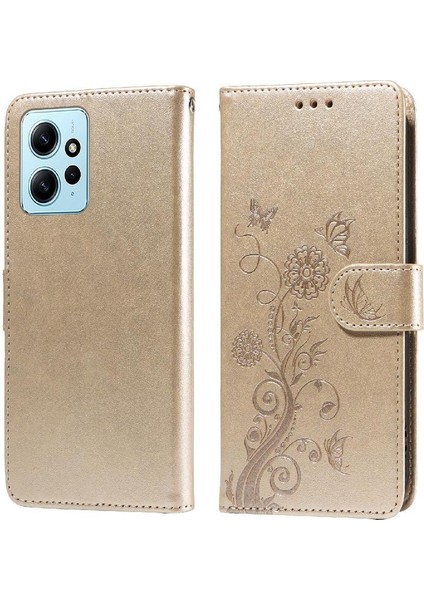 Xiaomi Redmi Not 12 Için Flip Case 4g Cardyuvaları Çiçek Deri Flip Case (Yurt Dışından)