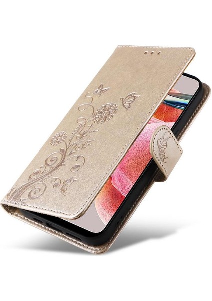 Xiaomi Redmi Not 12 Için Flip Case 4g Cardyuvaları Çiçek Deri Flip Case (Yurt Dışından)