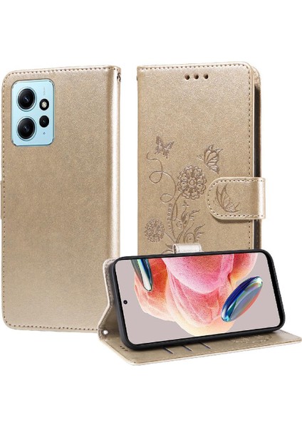 Xiaomi Redmi Not 12 Için Flip Case 4g Cardyuvaları Çiçek Deri Flip Case (Yurt Dışından)