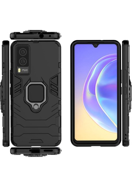 Vivo V21E 5g Askeri Sınıf Koruma Için Halka Araç Montaj Kickstand Durumda (Yurt Dışından)