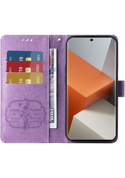 Xiaomi Redmi Not Için Flip Case 13 Pro Artı 5g Deri Kart Yuvaları Çevirin (Yurt Dışından)