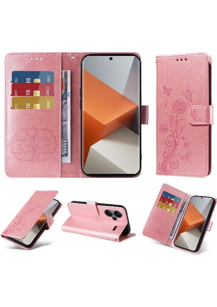 Xiaomi Redmi Not Için Flip Case 13 Pro Artı 5g Deri Kart Yuvaları Çevirin (Yurt Dışından)